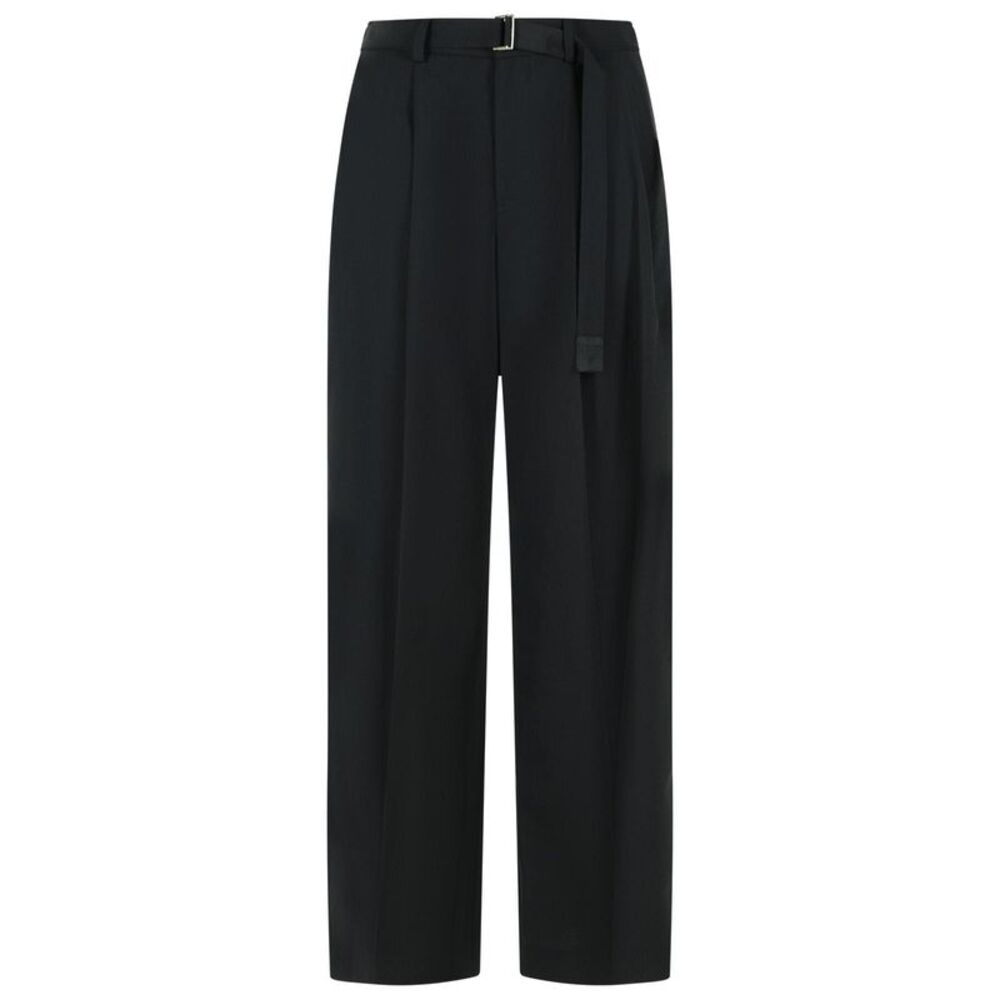 Sacai Black Wool Blend Pants Women